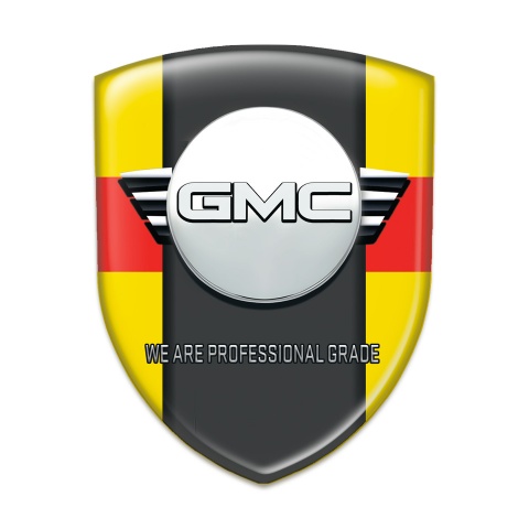 GMC Tuning Badge Yellow with Red Tape Style 