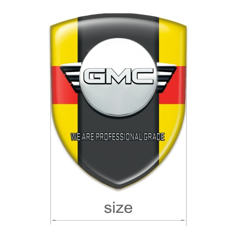 GMC Tuning Badge Yellow with Red Tape Style 