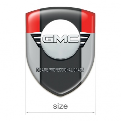GMC Silicone Car Decal Badge Grey Red Style 