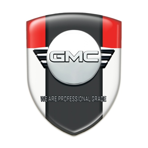 GMC Silicone Car Decal Badge White Red Style 