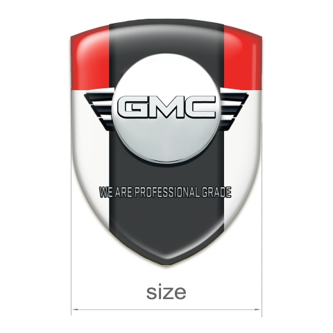 GMC Silicone Car Decal Badge White Red Style 