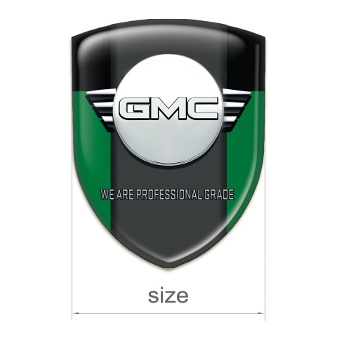 GMC Self Adhesive Emblem Logo Green Black Type 