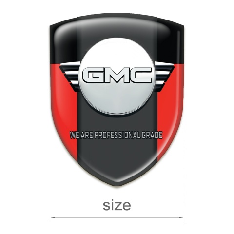 GMC Domed Emblem Red Black Type 