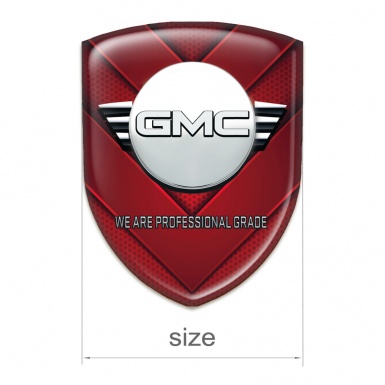 GMC Emblem Badge Logo Red V Shape Details Decoration 