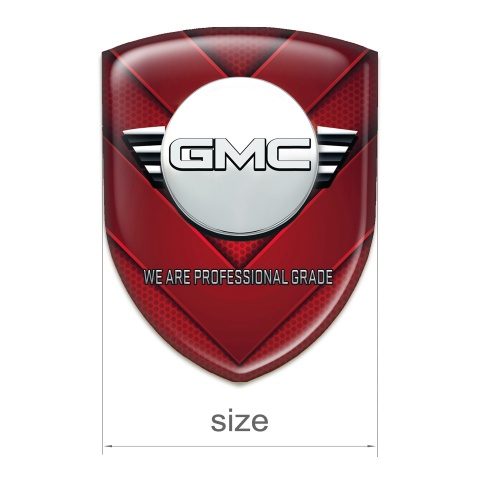 GMC Emblem Badge Logo Red V Shape Details Decoration 