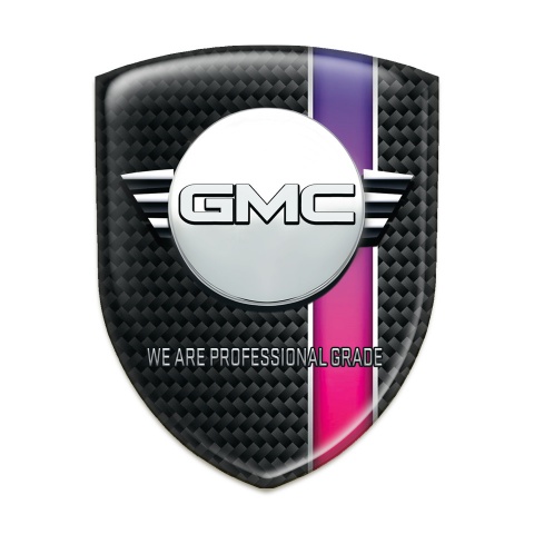 GMC Logo Emblem Black with Purple Band Decoration 
