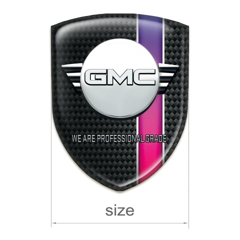 GMC Logo Emblem Black with Purple Band Decoration 