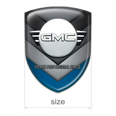 GMC Silicone Emblem Blue Grey V Shape Decoration 