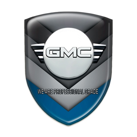 GMC Silicone Emblem Blue Grey V Shape Decoration 