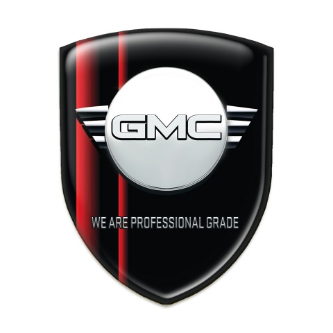GMC Silicone Emblem Black with Red Outline decoration 