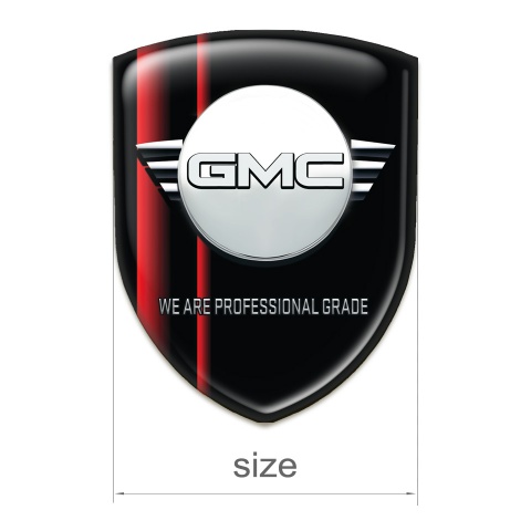 GMC Silicone Emblem Black with Red Outline decoration 
