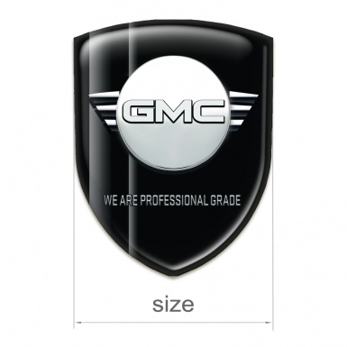 GMC 3D Gel Emblem Black with Grey Outlines Decoration 