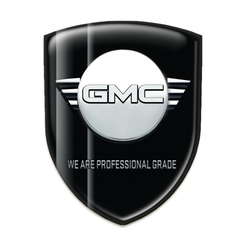 GMC 3D Gel Emblem Black with Grey Outlines Decoration 