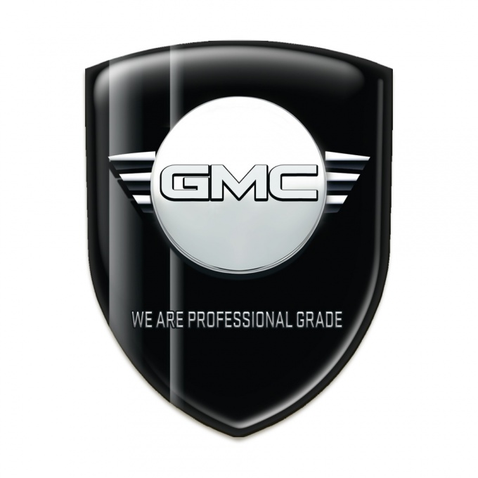 GMC 3D Gel Emblem Black with Grey Outlines Decoration 