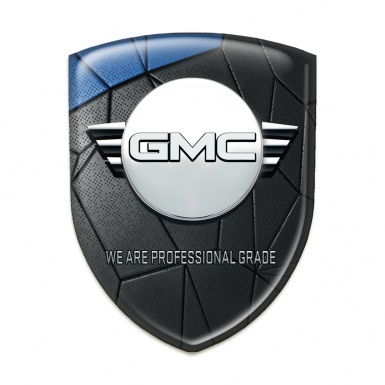 GMC Car Interior Badge Blue Black Cracked Asphalt effect 