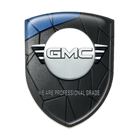 GMC Car Interior Badge Blue Black Cracked Asphalt effect 