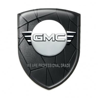 GMC Silicone Car Decal Badge Black Cracked Asphalt Effect 