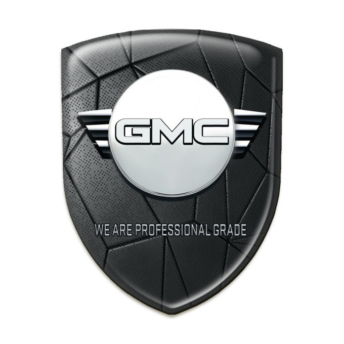GMC Silicone Car Decal Badge Black Cracked Asphalt Effect 