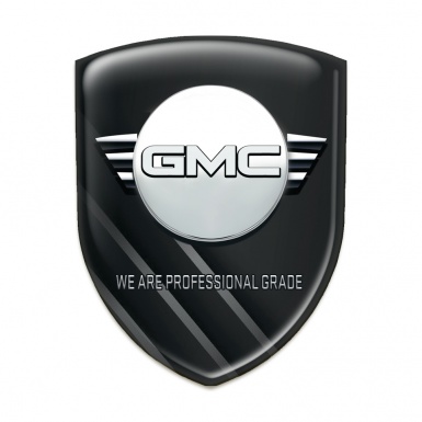 GMC Logo Emblem High End Black with grey Lines Decoration 