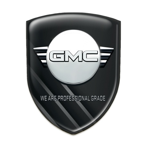 GMC Logo Emblem High End Black with grey Lines Decoration 