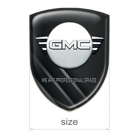 GMC Logo Emblem High End Black with grey Lines Decoration 