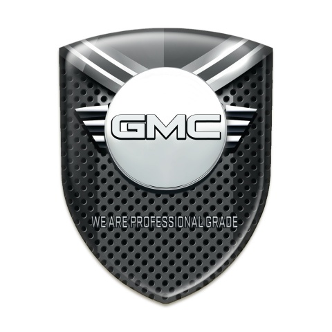 GMC Domed Emblem Dark Perforated base with Shield Element 