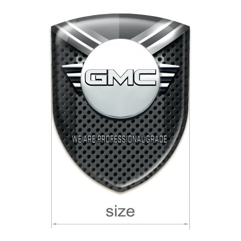 GMC Domed Emblem Dark Perforated base with Shield Element 