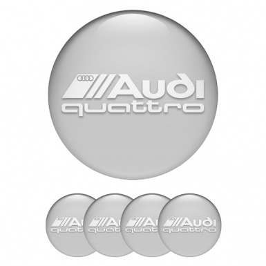 Audi Emblems for Wheel Center Caps Grey White