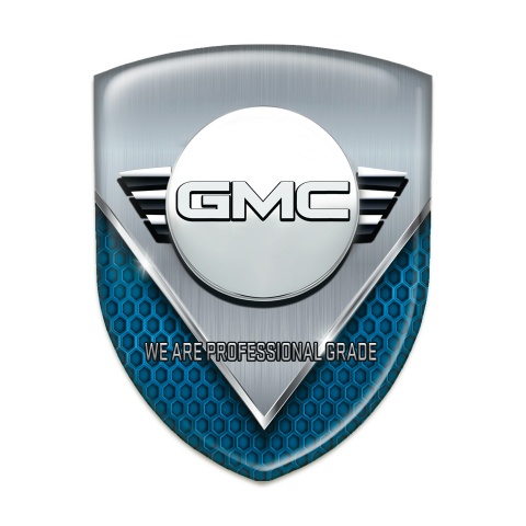 GMC Car Interior Badge Blue Mesh with Aluminum sheet Decoration 
