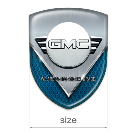 GMC Car Interior Badge Blue Mesh with Aluminum sheet Decoration 