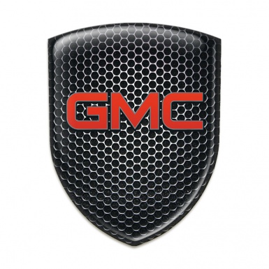 GMC Silicone Emblem Black Honeycomb Red Logo 
