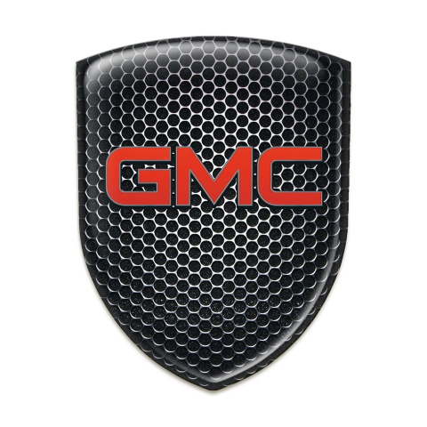 GMC Silicone Emblem Black Honeycomb Red Logo 