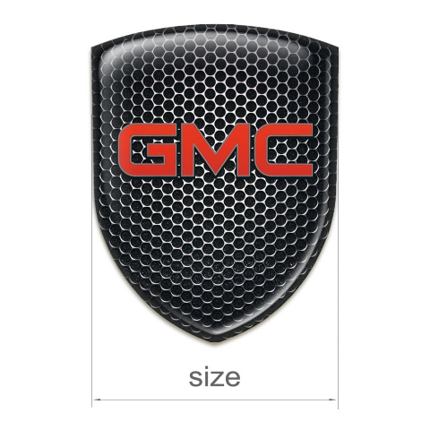 GMC Silicone Emblem Black Honeycomb Red Logo 