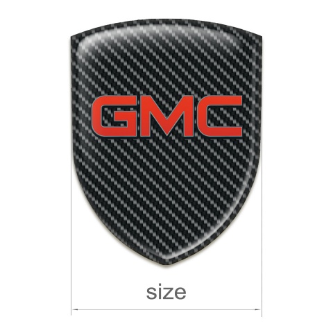 GMC Resin Sticker Black carbon and Red Logo 