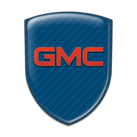 GMC 3D Gel Emblem Navy Blue carbon and Red Logo 