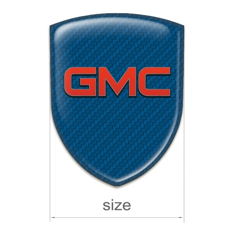 GMC 3D Gel Emblem Navy Blue carbon and Red Logo 