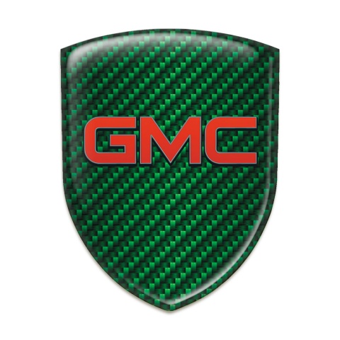 GMC Self Adhesive Car logo Emblem Green Carbon and Red Logo 