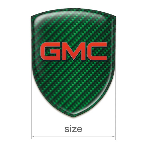 GMC Self Adhesive Car logo Emblem Green Carbon and Red Logo 
