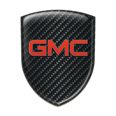 GMC Car Interior Badge Black Fibers and Red Logo 