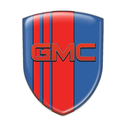 GMC Emblem Interior Blue with Red Bands Base and Red Logo 