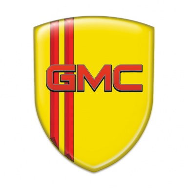 GMC Resin Sticker Yellow with Red Stripes Pattern 