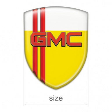 GMC Tuning Badge Yellow White wth Red Stripes Pattern 