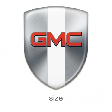 GMC Tuning Emblem Silver with White Tape Pattern 