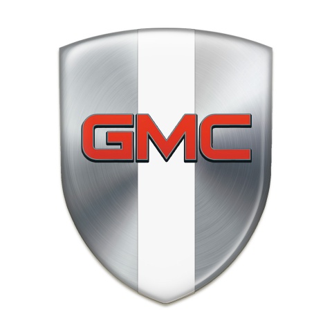 GMC Tuning Emblem Silver with White Tape Pattern 