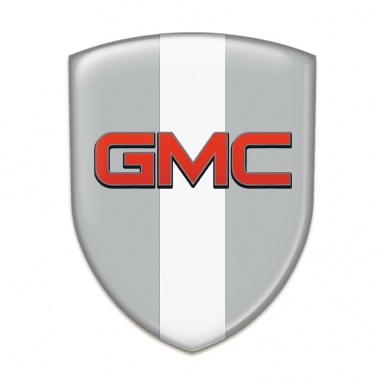 GMC Self Adhesive Emblem Logo Grey with White Pattern 