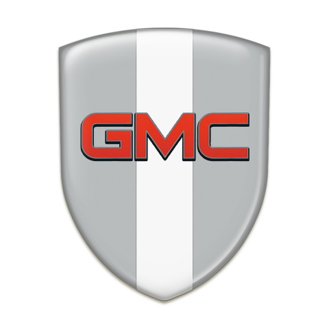 GMC Self Adhesive Emblem Logo Grey with White Pattern 