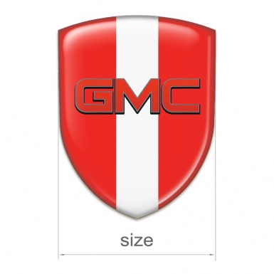 GMC Domed Emblem Red With White Band Pattern 
