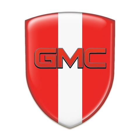 GMC Domed Emblem Red With White Band Pattern 