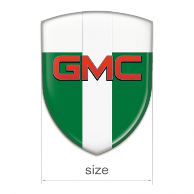 GMC 3D Gel Emblem Green White with White Tape Pattern 