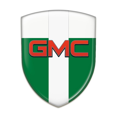 GMC 3D Gel Emblem Green White with White Tape Pattern 